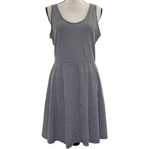 BOBBIE Brooks Black & White Printed Scoop Neck Sleeveless A-Line Mini Dress